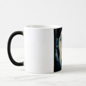 ヘッドフォンを着たイギリスのブルテリア モーフィングマグカップ (左)