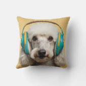 ヘッドフォンを着たプードル クッション (裏面)