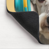 ヘッドフォンを着たプードル マウスパッド (コーナー)