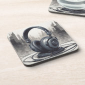 ヘッドフォンアートワーク音楽愛好家 コースター (左側)