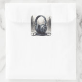 ヘッドフォンアートワーク音楽愛好家 スクエアシール (バッグ)