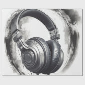 ヘッドフォンアートワーク音楽愛好家 ラッピングペーパー (フラット)