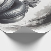 ヘッドフォンアートワーク音楽愛好家 ラッピングペーパー (角)