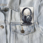 ヘッドフォンアートワーク音楽愛好家 缶バッジ (インサイチュ)