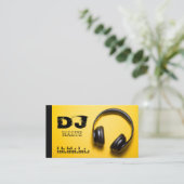 ヘッドフォンイエローDJ名刺 名刺 (スタンド正面)