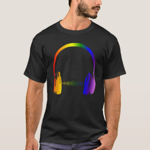 ヘッドフォンカラフルレインボーパーティーテクノラジオNig Tシャツ