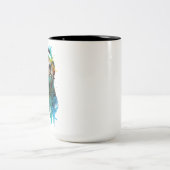 ヘッドフォンクールを身に着けたオッターコーヒーマグ！ ツートーンマグカップ (中央)