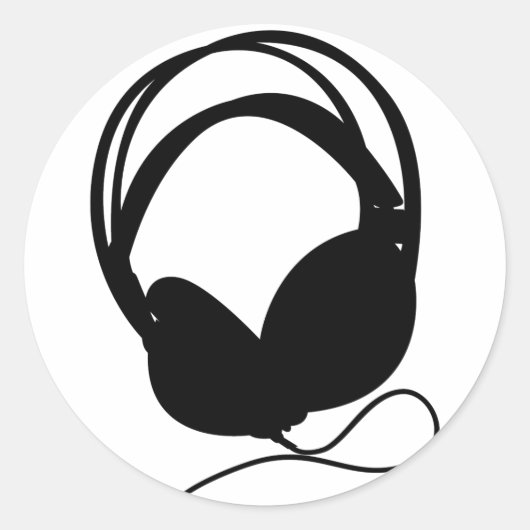 ヘッドフォンシルエットシールシート ラウンドシール (正面)