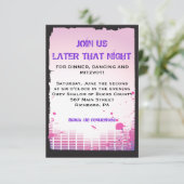 ヘッドフォンバーバルミツワーパーティー披露宴カード 招待状 (スタンド正面)