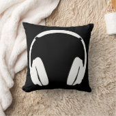 ヘッドフォンピロー（白黒） クッション (ブランケット)