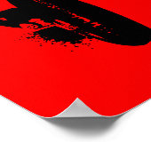 ヘッドフォンブラックステンシルグラフィックアートポスターサイン ポスター (角)