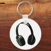 ヘッドフォンポップ・アートのアート キーホルダー (正面)