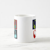 ヘッドフォンポップ・アートのアート コーヒーマグカップ (中央)