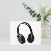ヘッドフォンポップ・アートのアート ポストカード (スタンド正面)