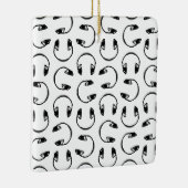 ヘッドフォンミュージックカスタムプリント背景色 セラミックオーナメント (右)