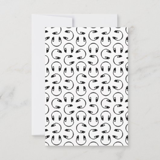 ヘッドフォンミュージックプリントカスタムの背景色 サンキューカード (正面)