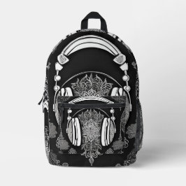 ヘッドフォンモードAIアート プリントバックパック