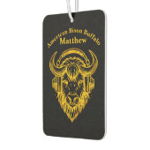 ヘッドフォンユニークを着用したバイソンのデザイン カーエアーフレッシュナー (左)