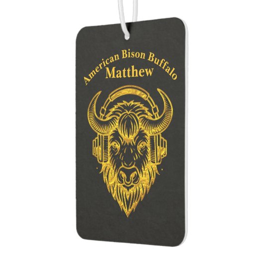 ヘッドフォンユニークを着用したバイソンのデザイン カーエアーフレッシュナー (左)