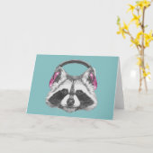 ヘッドフォンラクーン カード (黄色い花)