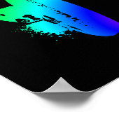 ヘッドフォンレインボーステンシルグラフィックアートポスターサイン ポスター (角)