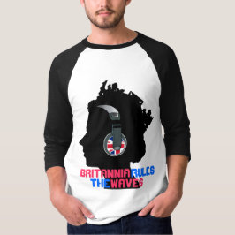 ヘッドフォン付きクイーン：ブリタニアは波を支配 Tシャツ