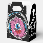 ヘッドフォン付きピンクの音楽モンスターフェイスボックス フェイバーボックス (オープン)