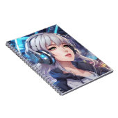 ヘッドフォン付き女の子 ノートブック (右側)