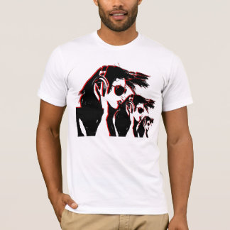 ヘッドフォン付き女の子 Tシャツ