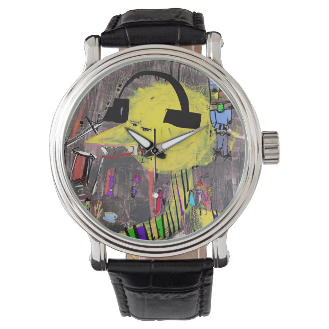 ヘッドフォン付き男 腕時計 (正面)