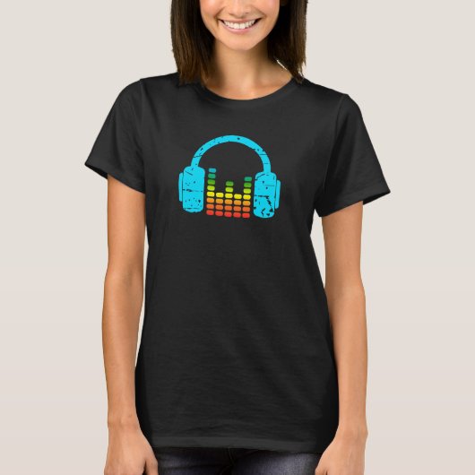 ヘッドフォン及びパワーイコライザ音声通話 Tシャツ (正面)