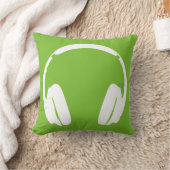 ヘッドフォン枕（緑/白） クッション (ブランケット)