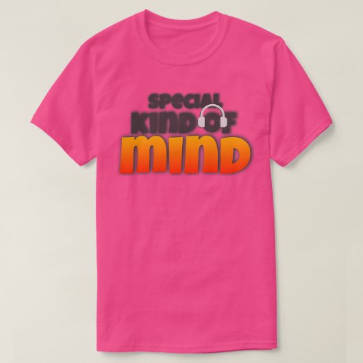 ヘッドフォン特殊なタイプの心自閉症の受容 Tシャツ (デザイン正面)