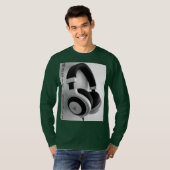 ヘッドフォン男性用ショートスリーブTシャツ Tシャツ (正面フル)