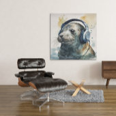 ヘッドフォン聞にシール ポスター