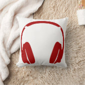ヘッドフォン装飾用クッション（濃い赤） クッション (ブランケット)