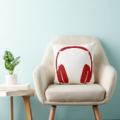 ヘッドフォン装飾用クッション（濃い赤） クッション (椅子)