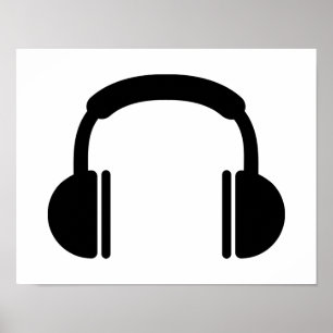 ヘッドフォン音楽DJ ポスター