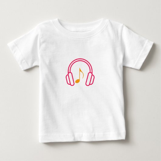 ヘッドフォン（スタッフ付） ベビーTシャツ (正面)
