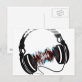 ヘッドフォン ポストカード (正面/裏面)