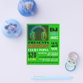 ヘッドフォン、DJ、クラブイベントズ広告フライヤー チラシ (シングル)