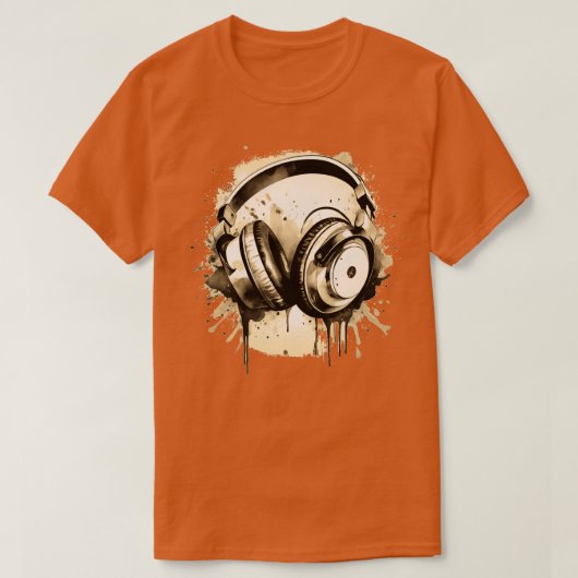 ヘッドフォン Tシャツ (デザイン正面)