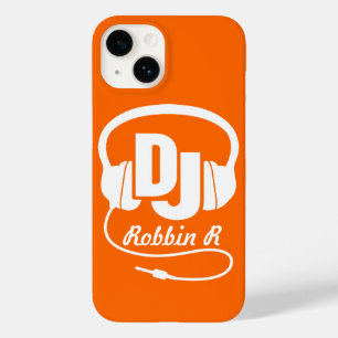 ヘッドフォンDJ名orangeとwhite iphone case Case-Mate iPhone 14ケース
