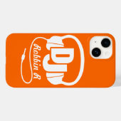 ヘッドフォンDJ名orangeとwhite iphone case Case-Mate iPhoneケース (裏面 (横))