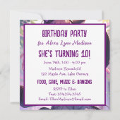 ヘッドホかわいらしンに登場するアニメの女の子バースデーパーティー 招待状 (裏面)