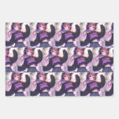 ヘッドホかわいらしンに登場するアニメの少女誕生日 ラッピングペーパーシート (正面3)