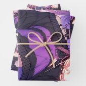 ヘッドホかわいらしンに登場するアニメの少女誕生日 ラッピングペーパーシート (インサイチュ)