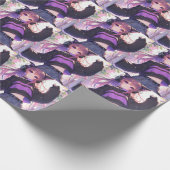 ヘッドホかわいらしンに登場するアニメの少女誕生日 ラッピングペーパー (角)