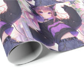 ヘッドホかわいらしンに登場するアニメの少女誕生日 ラッピングペーパー (ロールコーナー)