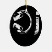 ヘッドホクールンデザイン女子男性へDJミュージック セラミックオーナメント (右)